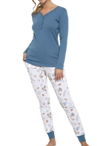 Bawełniana piżama damska Cornette LUCY 723/300 w kolorze denim