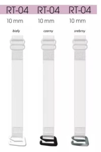 Ramiączka damskie silikonowe Julimex RT04 10mm transparentne metal srebrny
