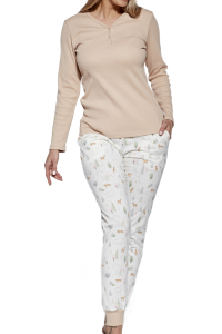 Bawełniana piżama damska Cornette EMY 723/351 beżowa