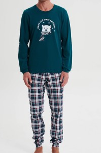 Bawełniana piżama męska VAMP 19706 zielona