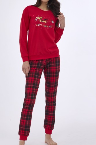 Świąteczna piżama, damska spodnie w kratę, Celebrate.