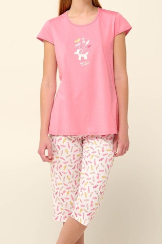 piżama z tuniką z krótki rekawem