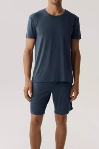 Piżama męska  wiskoza Atlantic BNMP-005 denim melanż