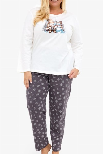 bawełniana świąteczna piżama damska, idealna na prezent, plus size