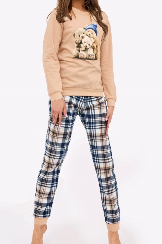 bawełniana świąteczna piżama w kratę