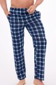 długie męskie spodnie od piżamy w kratę plus size