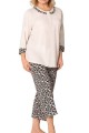 piżama damska; spodnie 7/8; częściowo rozpinana