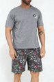 męska piżama z krótkim rękawem i krótkimi spodenkami plus size