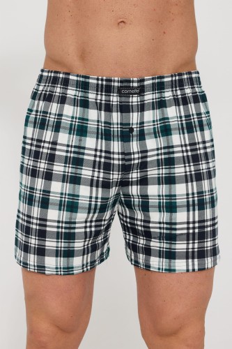 męskie bokserki w kratkę Cornette