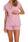 Rozpinana piżama damska Doctor Nap PM.7458 Hearts różowa