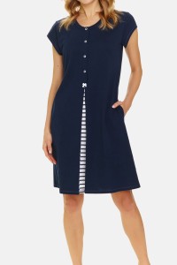 Bawełniana koszula nocna damska Dn-nightwear TCB.9703 navy blue