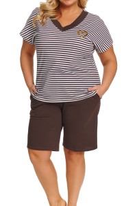 Krótka piżama damska Doctor Nap PM.7471 Brownie brązowa