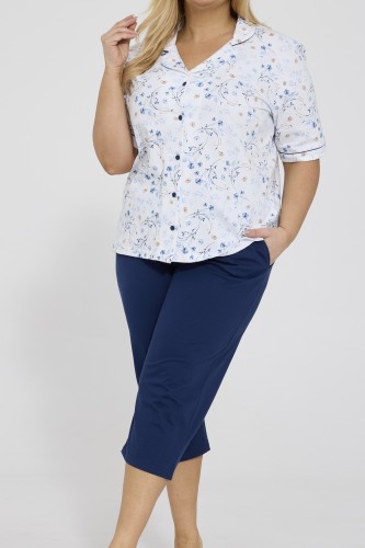 rozpinana piżama damska z krótkim rękawem