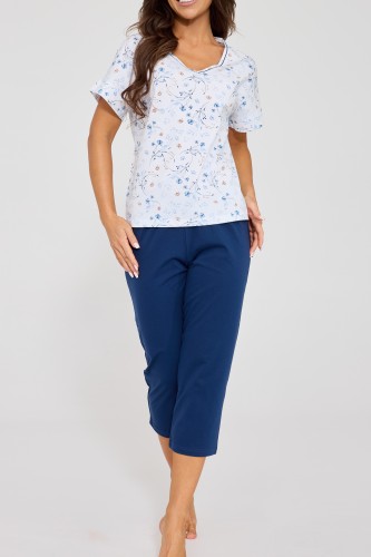 spodnie 7/8, krótki rękawek, piżama damska