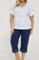 piżama damska nogawka 7/8, krótki rękaw