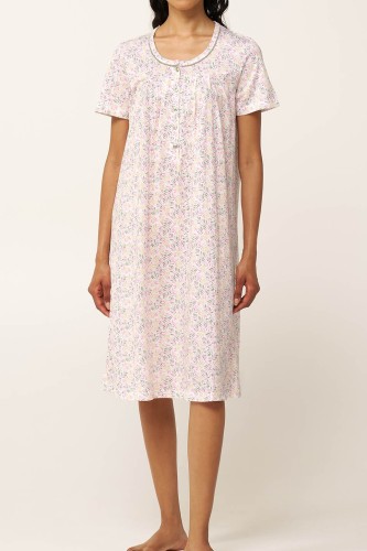 damska koszula nocna rozpinana z krótkim rękawem