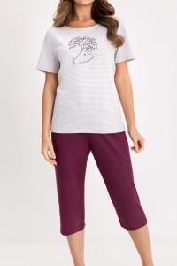 Piżama damska spodnie 3/4 Regina 732 fiolet 2-3XL