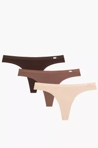 Stringi damskie Atlantic 3CLP-017 BRZJ/BRO/CZK 3-pak