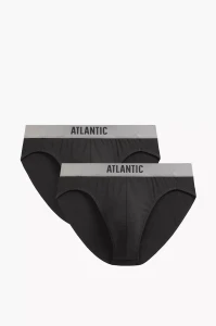 Męskie slipy modal, bawełna Atlantic 2MP-1589 ciemny khaki 2-pak