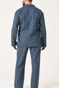  Flanelowa piżama męska KEY MNS 912 B26 granatowa 3-4XL
