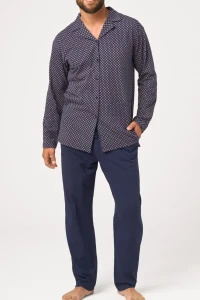 Piżama męska rozpinana KEY MNS 913 B26 granatowa 3-4XL