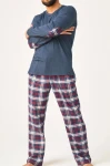  Flanelowa piżama męska KEY MNS 410 B26 grafitowa 3-4XL